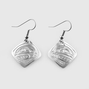 Silver Killerwhale Earrings by Native Artist Don Lancaster