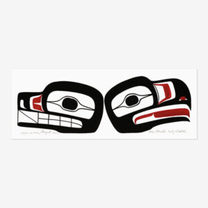 Original Killerwhale and Eagle Painting by Northwest Coast Native Artist Ben Houstie