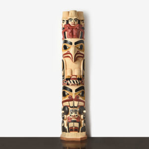 Wood Beaver, Eagle, & Watchmen Totem Pole by Northwest Coast Native Artist Christian White