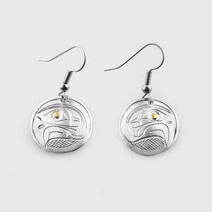 Silver and Gold Eagle Earrings by Native Artist Don Lancaster