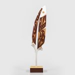 Wood Feather Sculpture by Northwest Coast Native Artist Luke Marston