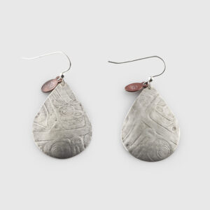 Silver Baby Raindrop Earrings by Native Artist Gwaai Edenshaw
