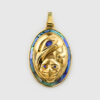 Gold and Abalone Raven & Sun Pendant by Native Artist Gary Olver
