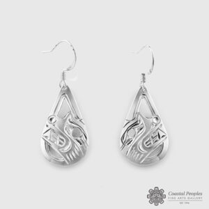 Sterling Silver Bear Earrings by Northwest Coast Native Artist Harold Alfred