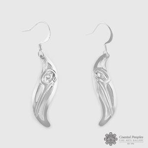 Sterling Silver Hummingbird Earrings by Northwest Coast Native Artist Harold Alfred