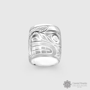 Engraved Sterling Silver bear Spirit Bead by Northwest Coast Native Artist John Lancaster