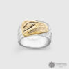 Sterling Silver and Yellow Gold Raven Ring by Northwest Coast Artist Kelvin Thompson