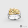 Sterling Silver and Yellow Gold Raven with Light Ring by Northwest Coast Artist Kelvin Thompson
