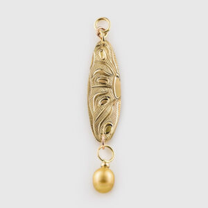 Yellow Gold Pearl Pendant by Northwest Coast Native Artist Corrine Hunt