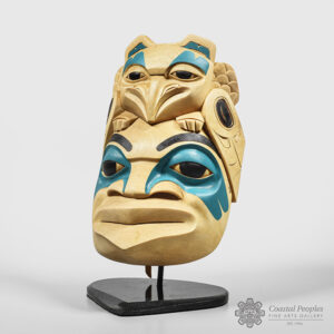 Wood and Shell Eagle Mask by Northwest Coast Native Artist Eugene Alfred
