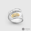 Sterling Silver 14K Gold Ovoid Wrap Ring by Northwest Coast Native Artist Walter Davidson