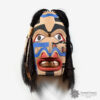 Wood, Hair, Feather, and Copper Hunter Mask by Northwest Coast Native Artist Mathew Esquega