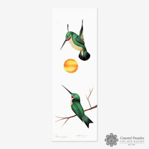 Acrylic Hummingbirds Painting by Plains Cree Native Artist Garnet Tobacco