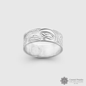Engraved Sterling Silver Eagle Ring by Northwest Coast Native Artist John Lancaster