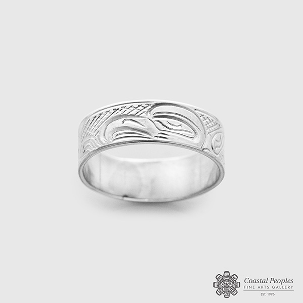 Engraved Sterling Silver Ring by Northwest Coast Native Artist John Lancaster