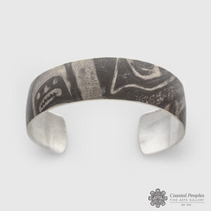 Sterling Silver Impressed Bracelet by Northwest Coast Native Artist Gwaai Edenshaw