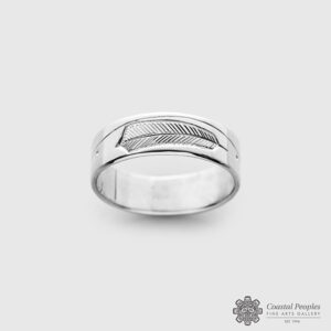 Engraved Sterling Silver Feather Ring by Northwest Coast Native Artist Walter Davidson