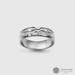 Engraved Sterling silver Bear ring Northwest Coast Native Artists Ivan Thomas