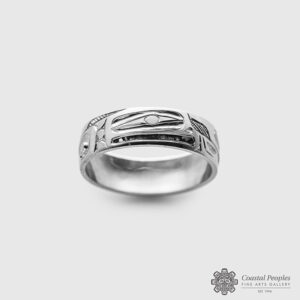 Engraved Sterling Silver Eagle Ring Northwest Coast Native Artists Ivan Thomas