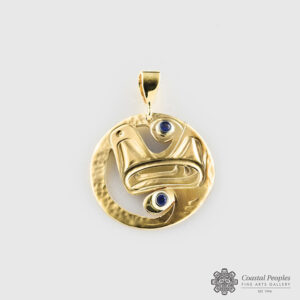 14K Yellow Gold Killerwhale Pendant by Northwest Coast Native Artist Corrine Hunt