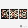 Carved Raven Triptych by Northwest Coast Native Artist Tracy Yeomans