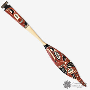CLASSIC NORTHWEST COAST DESIGN PADDLE HAND CARVED & PAINTED OAR WY-03482 