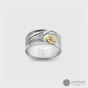Moon & Ravens Ring Corrine Hunt Sterling silver Gold Yellow Golden Native artist Pacific Northwest coast people