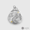 Ying Yang Salmon Pendant, Corrine Hunt Sterling silver gold golden Yellow native artist northwest coast people