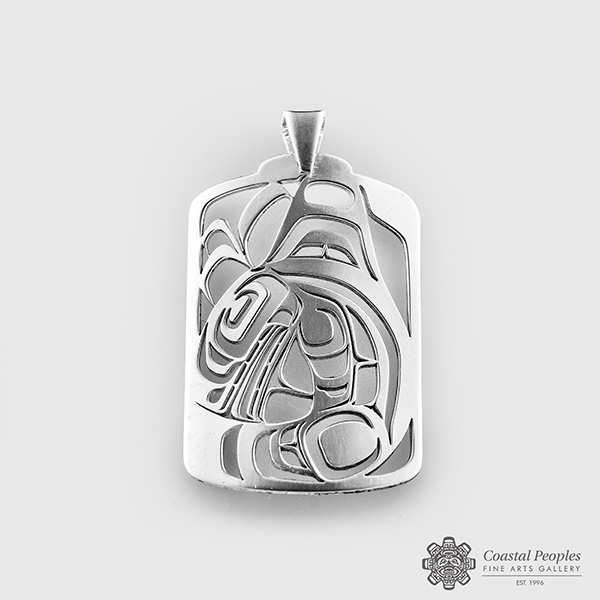 Engraved Sterling Silver Pendant by Northwest Coast Native Artist Trevor Angus