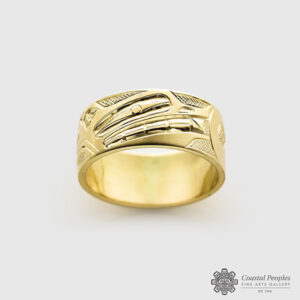 Engraved 14K Yellow Gold Ring by Northwest Coast Native Artist Ivan Thomas