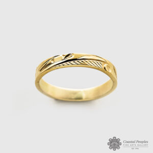 Engraved 14K Yellow Gold Ring by Northwest Coast Native Artist Corrine Hunt