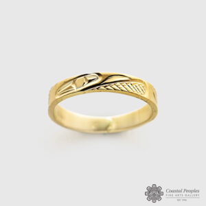 Engraved 14K Yellow Gold Ring by Northwest Coast Native Artist Corrine Hunt