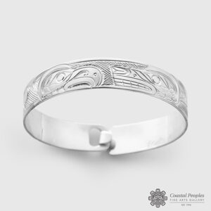 Engraved Sterling Silver Bangle by Northwest Coast Native Artist Don Lancaster