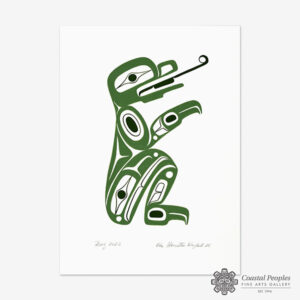 Frog Acrylic Painting by Northwest Coast Native Artist Ben Houstie