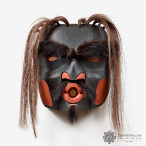 Carved Red Cedar Wood Mask by Northwest Coast Native Artist Calvin Hunt