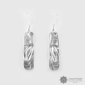 Engraved Sterling Silver Earrings by Northwest Coast Native Artist Alvin Adkins