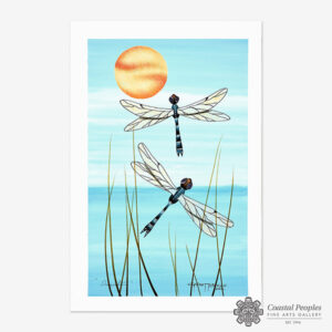 Original Dragonflies Painting by Plains Cree Native Artist Garnet Tobacco