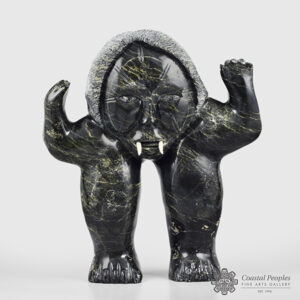 Serpentine Transformation Stone Sculpture by Inuit Artist Jaco Ishulutaq