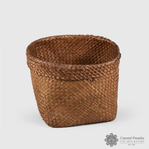 Plaited Cedar Bark Basket by Northwest Coast Native Artist