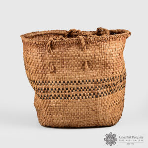 Cedar Bark Plaited Basket by Northwest Coast Native Artist