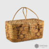 Cedar Root, Cheery Bark, and Hide Imbricated Basket by Northwest Coast Native Artist