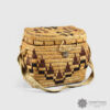 Imbricated Cedar Root and Cherry Bark Basket by Northwest Coast native Artist