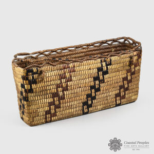 Imbricated Cedar Root and Cherry Bark Basket by Northwest Coast Native Artist