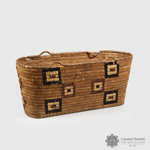 Imbricated Cedar Root and Cherry Bark Basket by Northwest Coast Native Artist