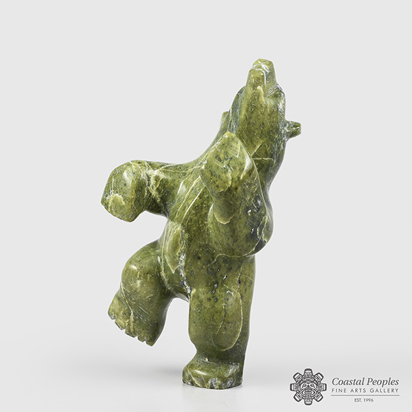 Stone Dancing Bear Sculpture by Inuit Artist Etulu Salamonie