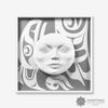 Cast Forton Moon Mask with Painted Frame by Northwest Coast Native Artist Trace Yeomans