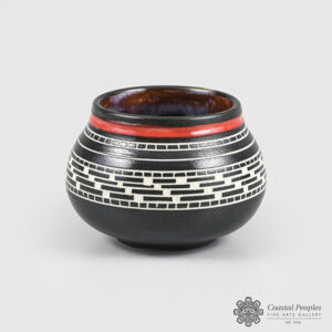 Engraved Porcelain Bowl by Northwest Coast Native Artist Patrick Leach