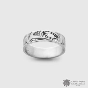 EAgle Ring, David Neel 14k white gold native artist northwest coast people