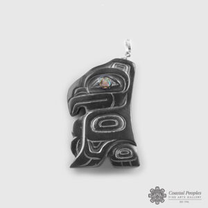 Stone and Abalone Shell Eagle Pendant by Northwest Coast Native Artist Gryn White