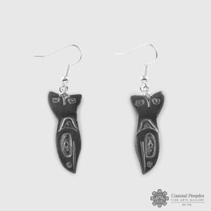 Stone Salmon Earrings by Northwest Coast Native Artist Gryn White